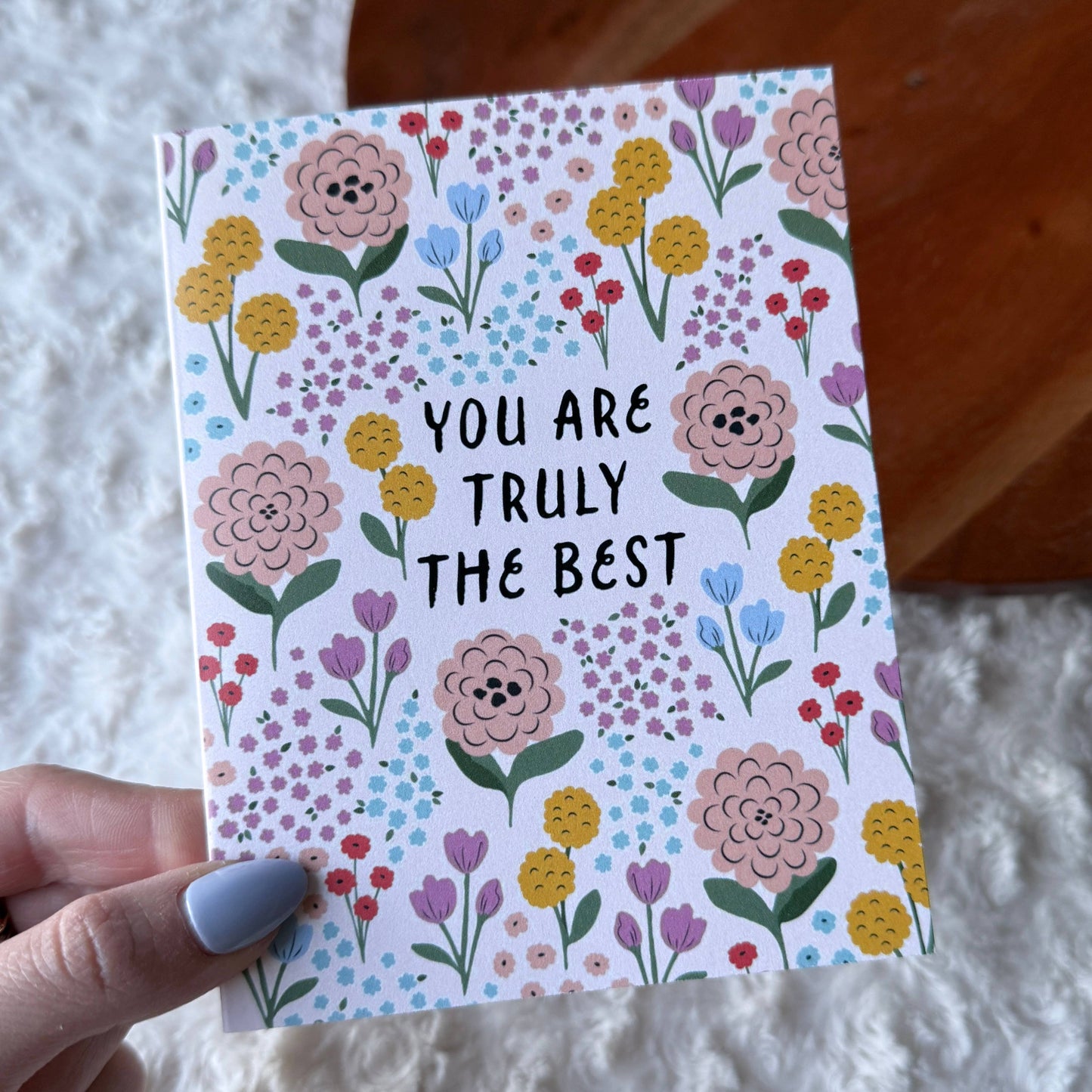 Big Moods - "You are truly the best" Colorful Flower Thank You Card