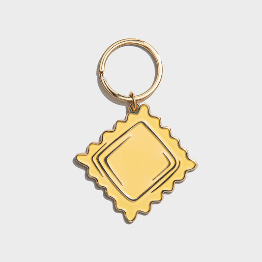 Ravioli Pasta Enamel Keychain Bag Charm