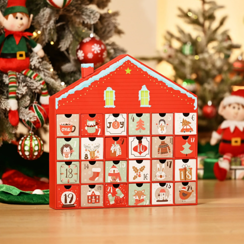 Christmas Advent Calendar House, 24 Drawer Countdown