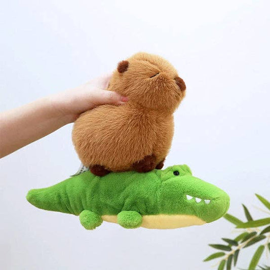 Showcase - Capybara Riding Crocodile Plush Toy