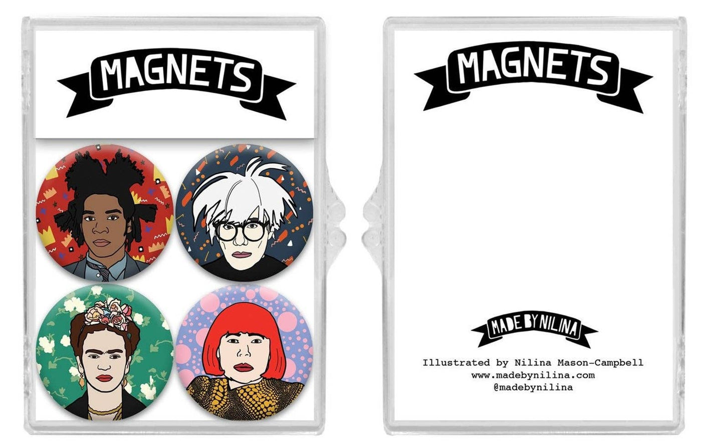 Artists Magnet Set - Andy Warhol, Frida Kahlo, Basquiat Art