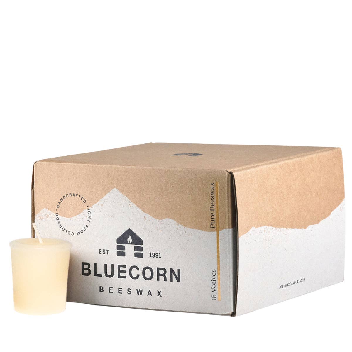 Bluecorn Candles - Pure Beeswax Votive Candles - Sustainable & Handcrafted