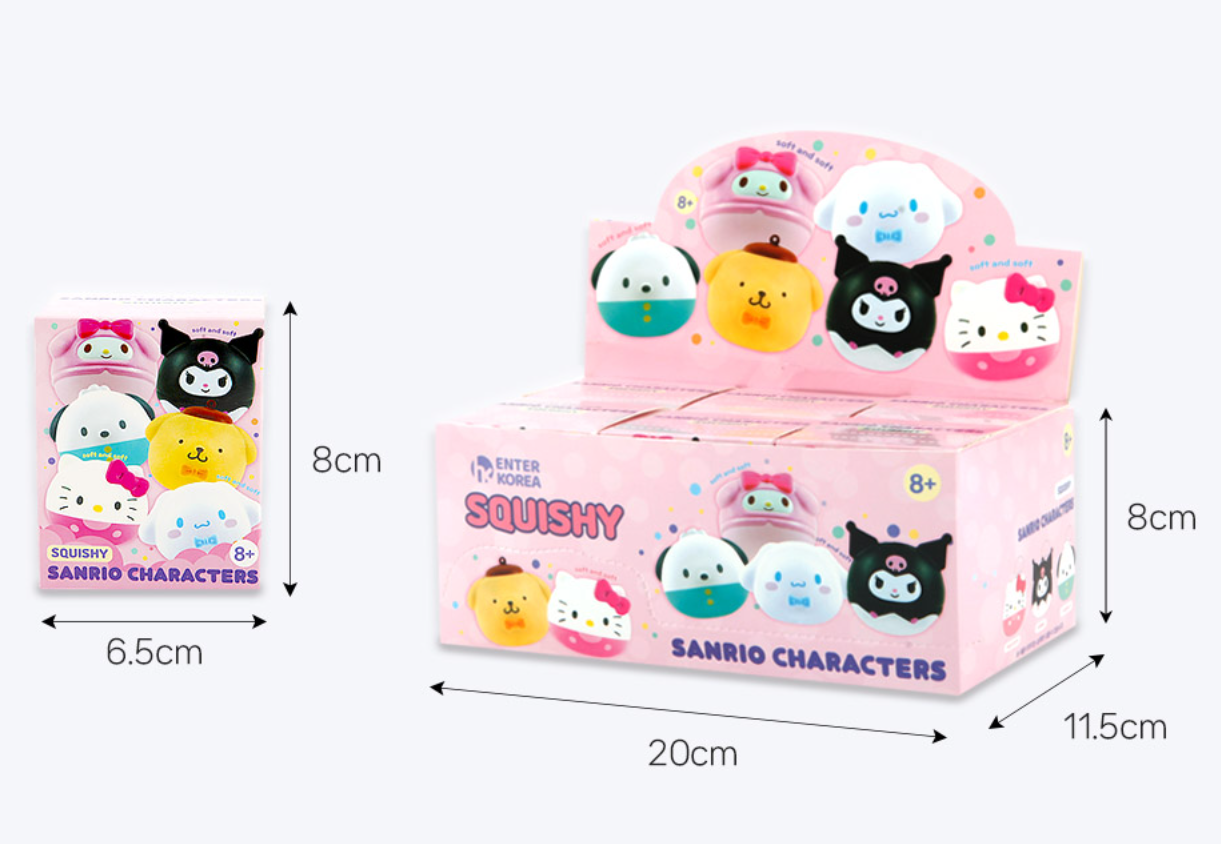 Sanrio Soft Squishy Random Key Ring, Bag Charm-Stress Relief