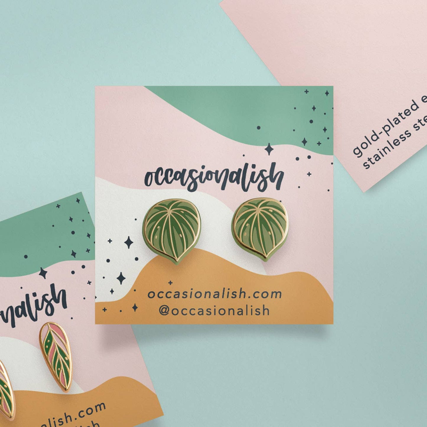 Watermelon Peperomia Earrings