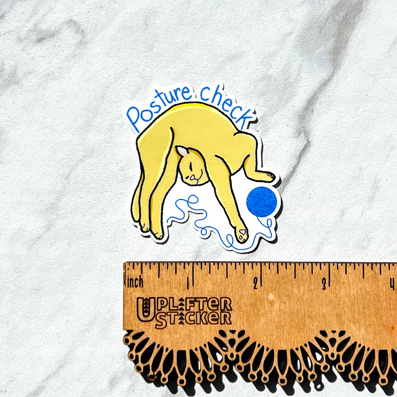 Posture check sticker