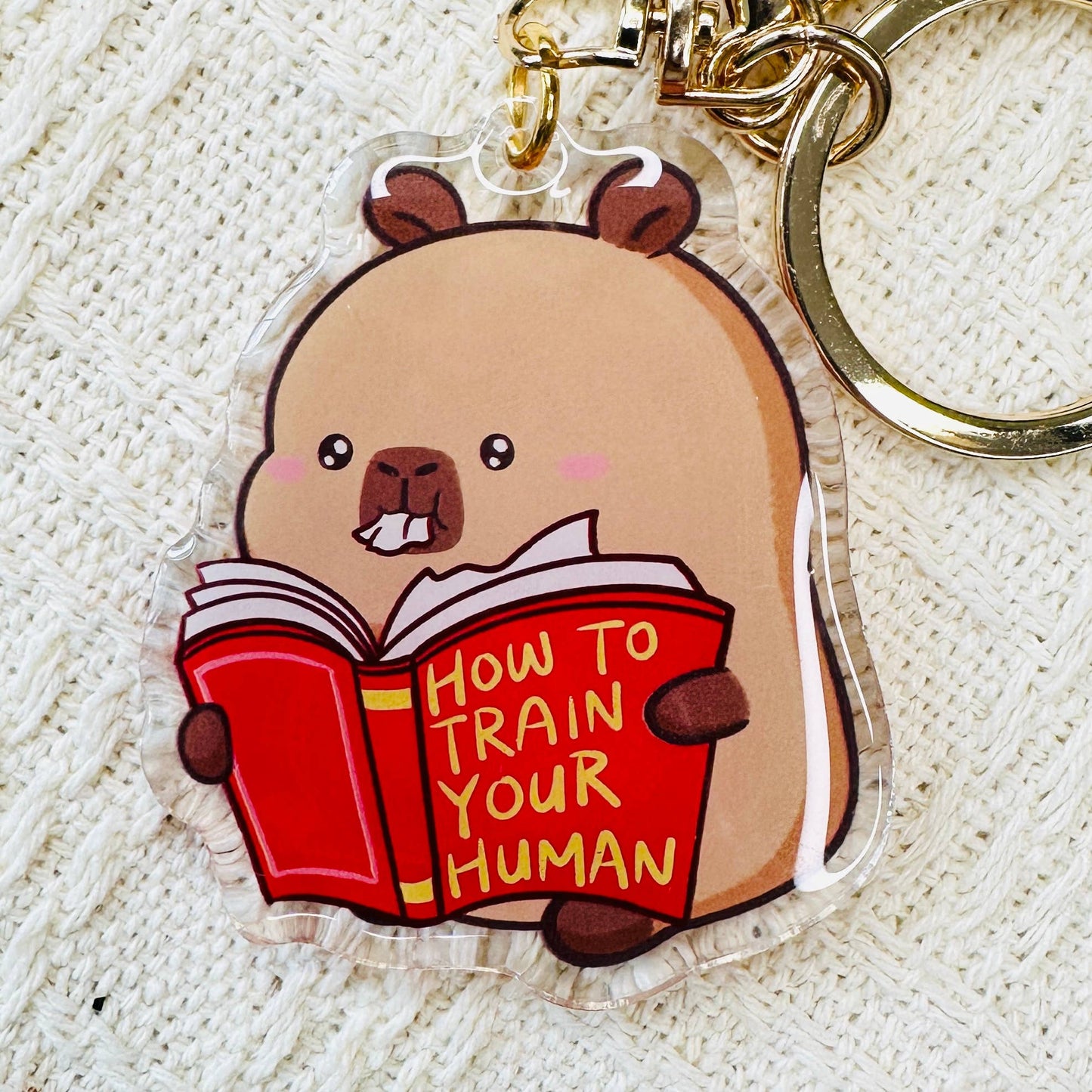 CapyFun - Capybara Acrylic Keychain Cute Kawaii Dumpling Boba Tea Coffee Ice Cream Reading Orange Ramen Foodie Hot Pot Holiday Gift For Her