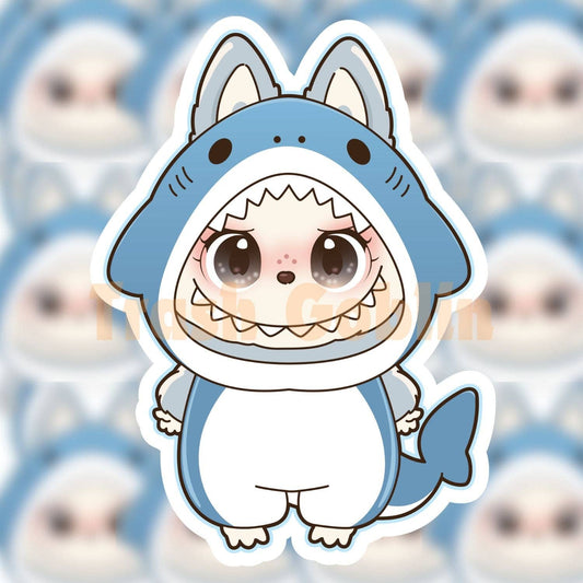 Trash Goblin - Shark Labubu Vinyl Sticker
