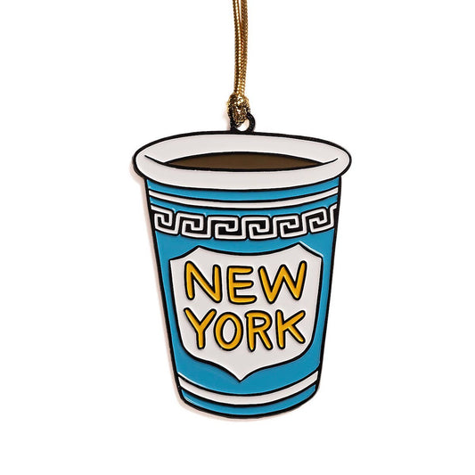 New York Coffee Cup NYC Enamel Holiday Ornament