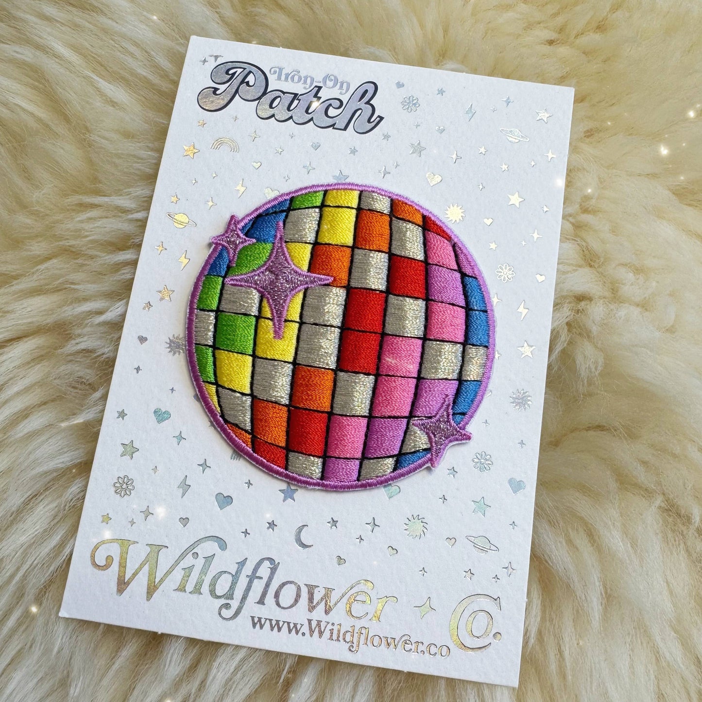 Wildflower + Co. - Rainbow Disco Ball Patch