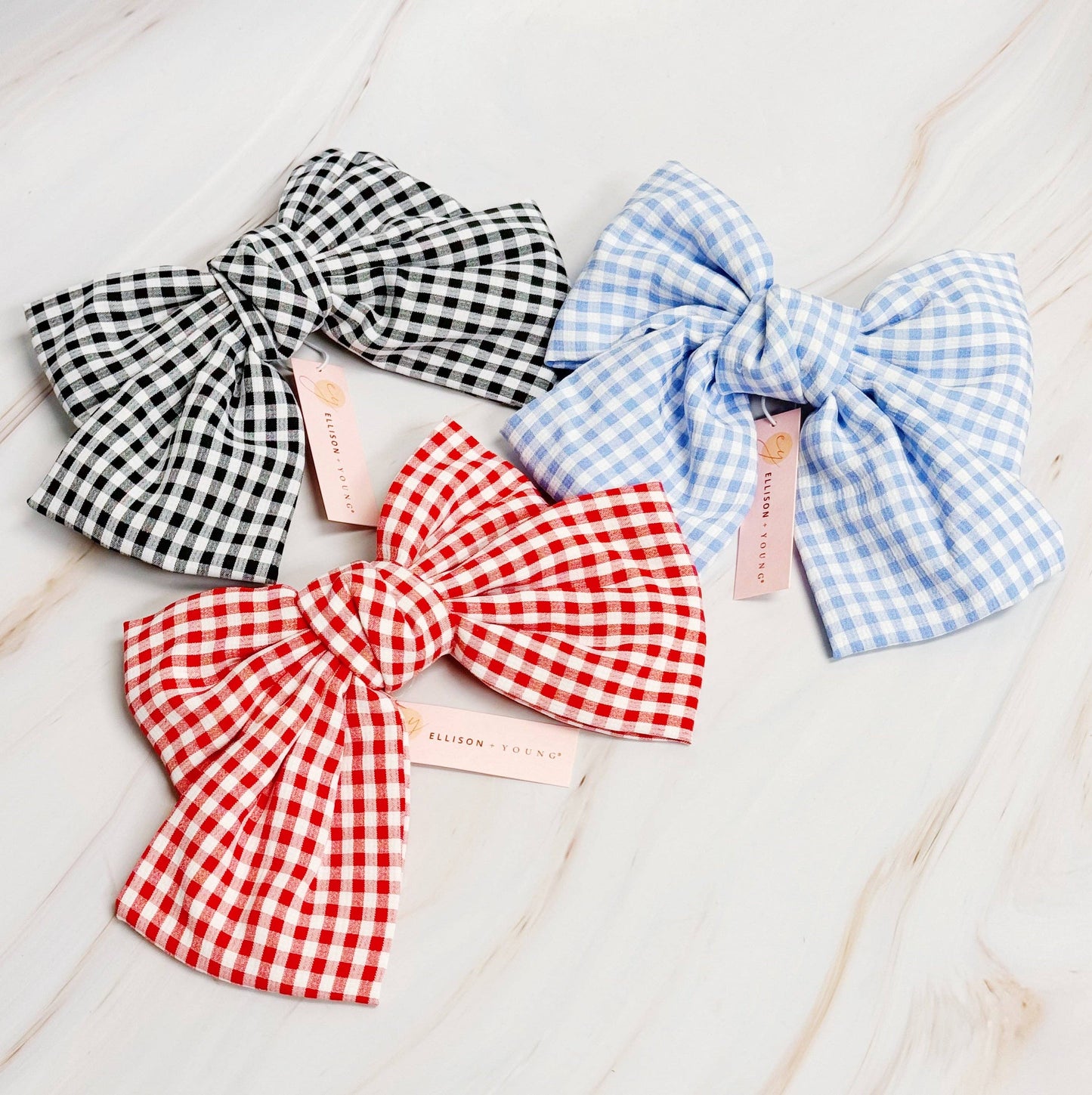 Ellison+Young - Gingham Bow Pretty Bow Hair Clip