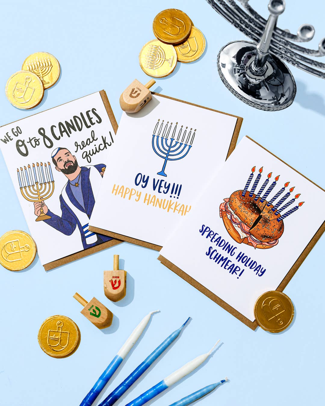 0 To 8 Candles Real Quick Hanukkah Card