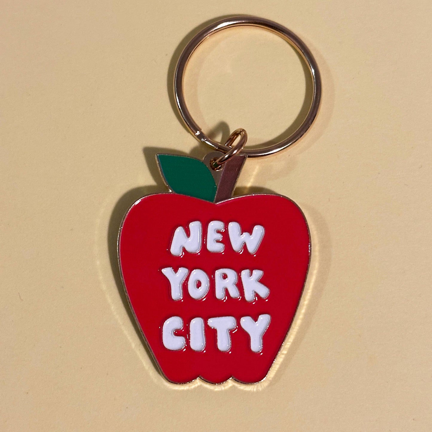Big Apple Keychain New York City NY Enamel Souvenir
