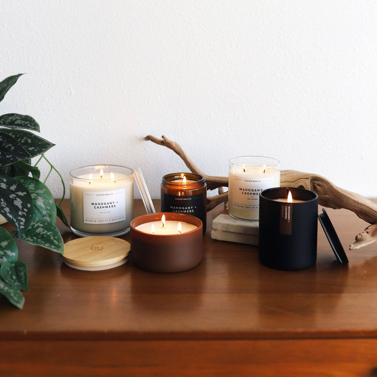 Mahogany + Cashmere - Amber Jar Soy Candle