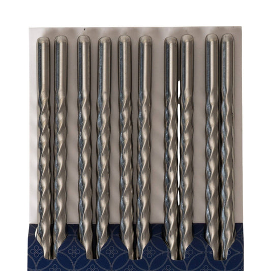 Urban Tokyo - 5 Piece Twisted Swirl Chopsticks Set Stainless Steel (10/200)
