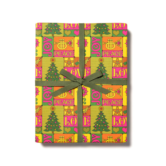 Peace, Love, Joy holiday wrapping paper