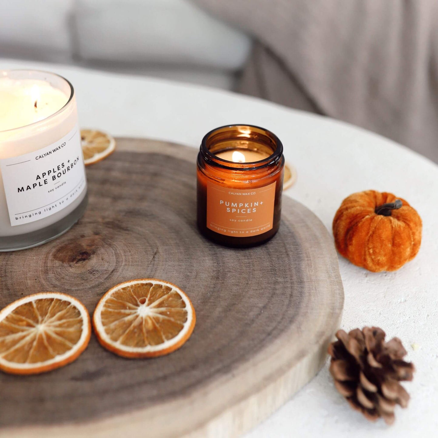 Pumpkin + Spices - Mini Amber Jar Soy Candle