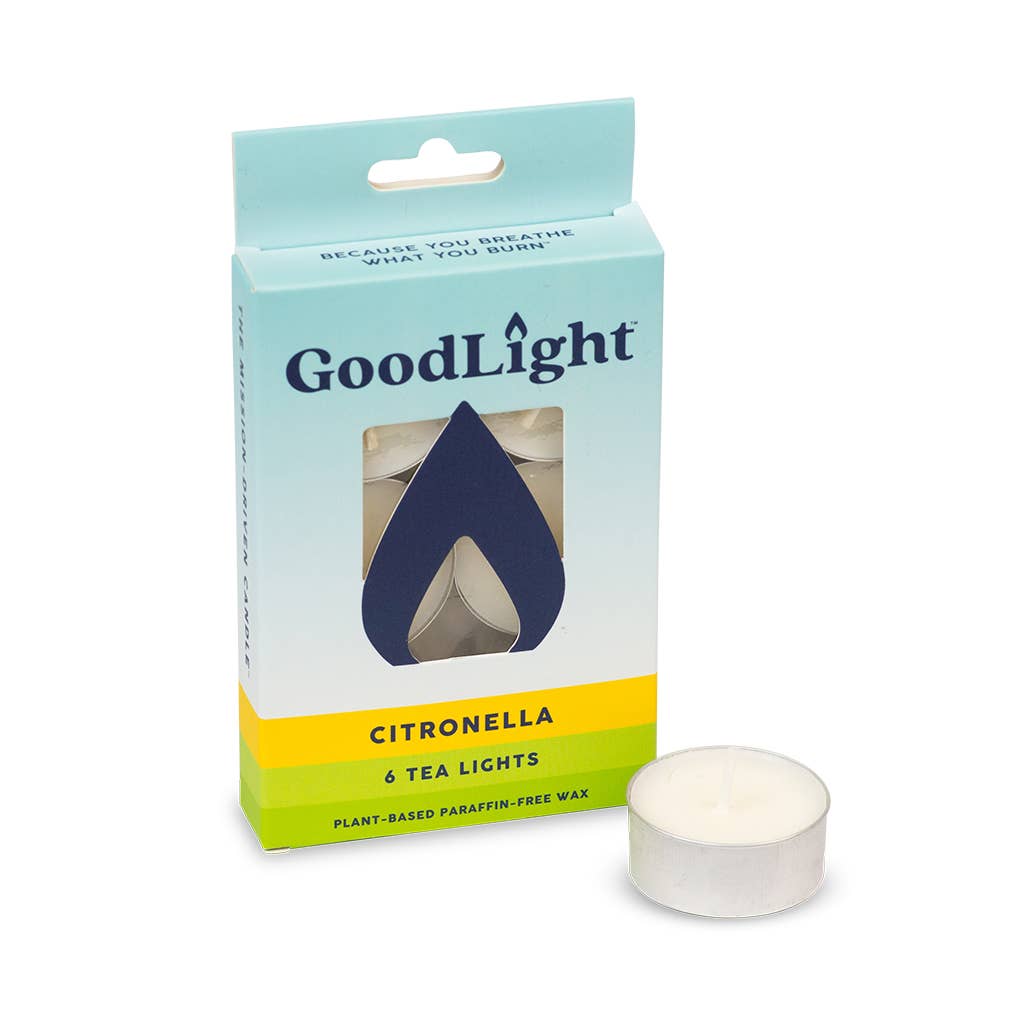 GoodLight Natural Candles - Citronella Tea Lights | 6-Count Box