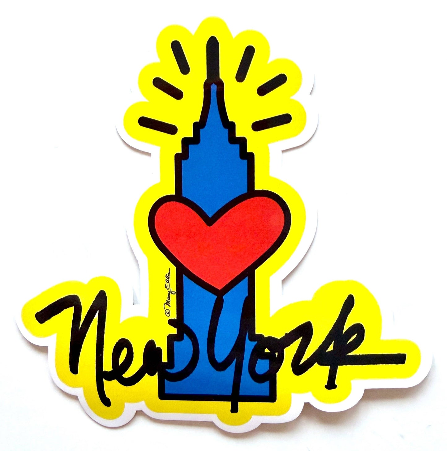 New York Skyscraper Heart Sticker | New York Decal Souvenir