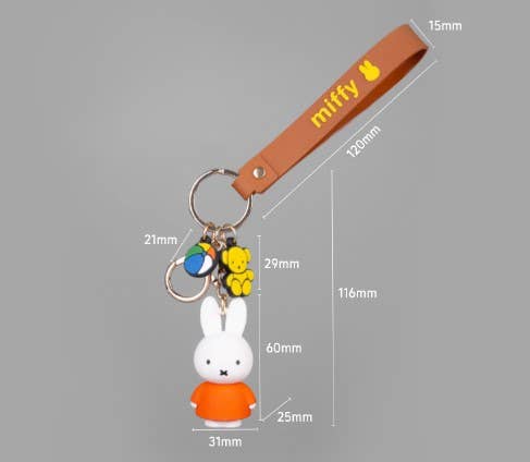 Miffy Charaters Figure Key Holder-Bag Charm, Gift Key Ring