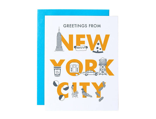 Maptote - New York City Font Greeting Card