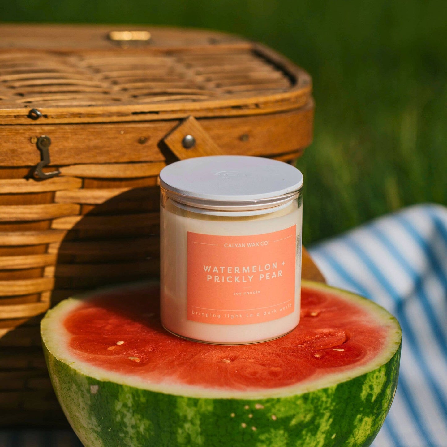 Calyan Wax Co. - Watermelon + Prickly Pear - Clear Glass Tumbler Soy Candle