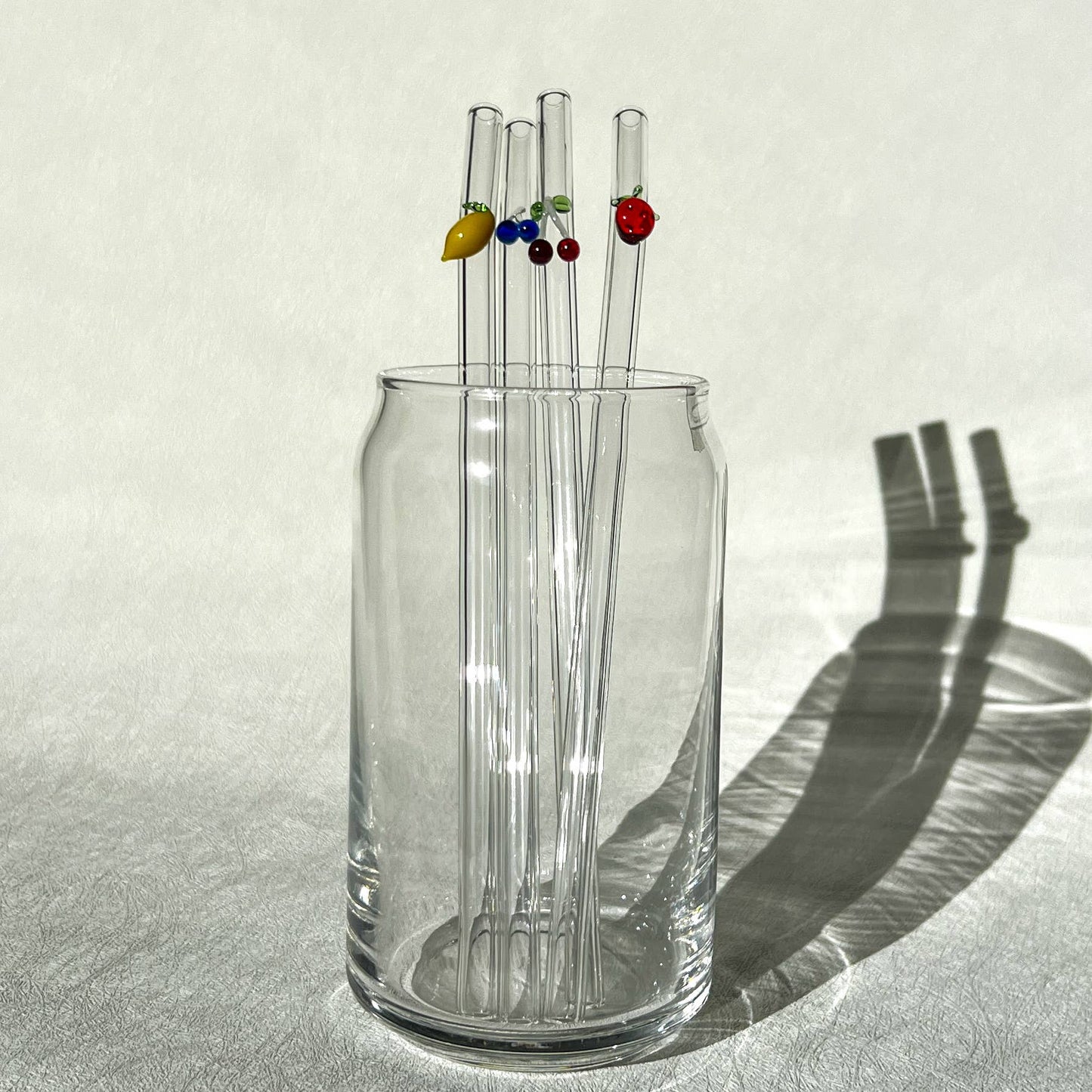 Glass straws with cute decal for 16 oz cup