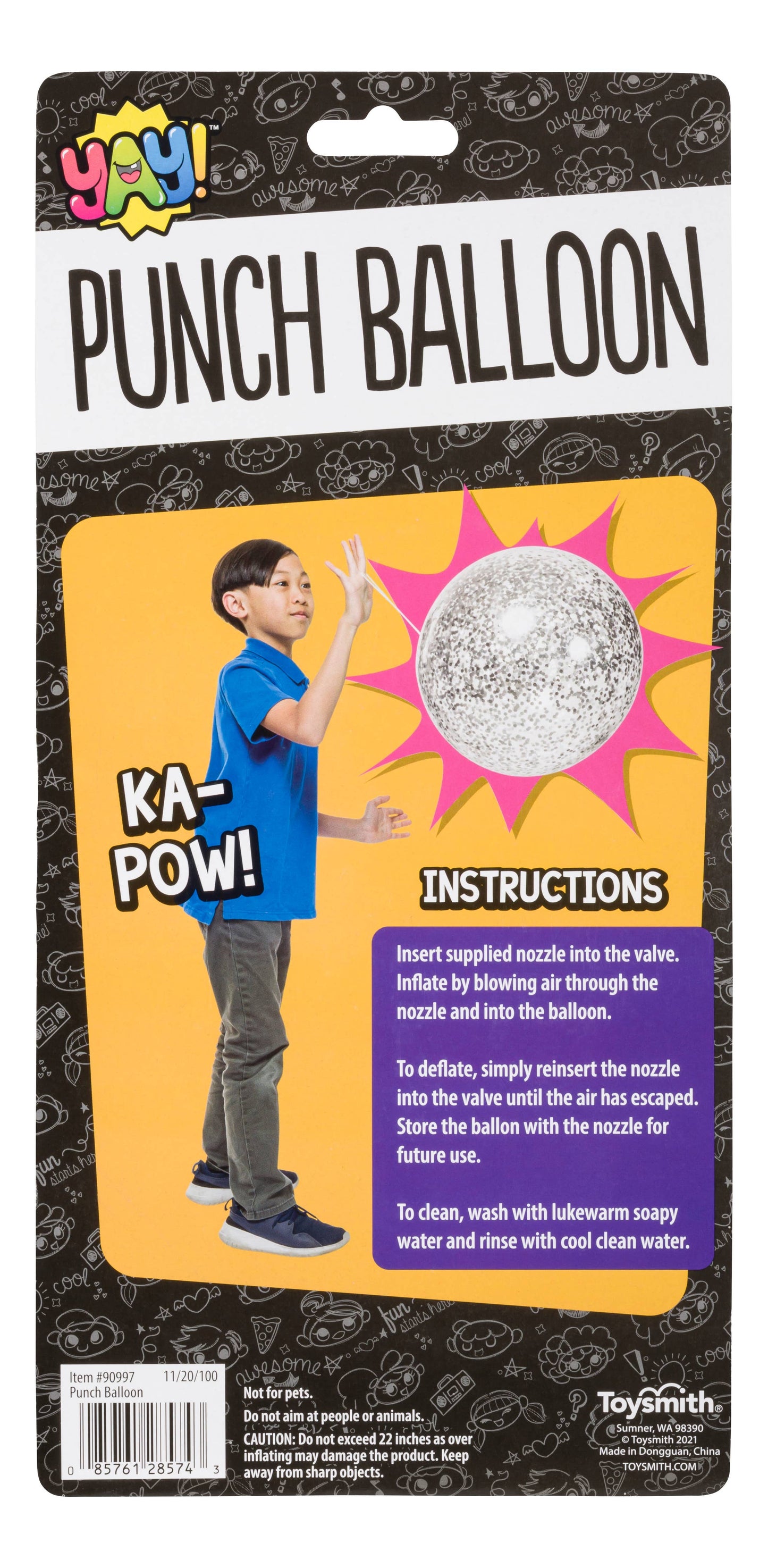 Yay! Glitter Punch Balloon, Assorted Colors