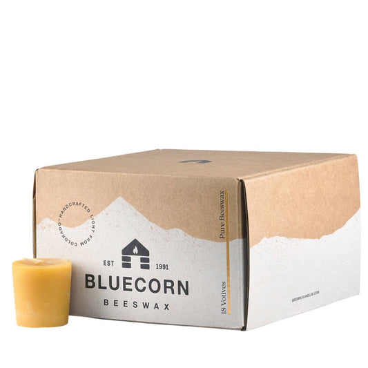 Bluecorn Candles - Pure Beeswax Votive Candles - Sustainable & Handcrafted