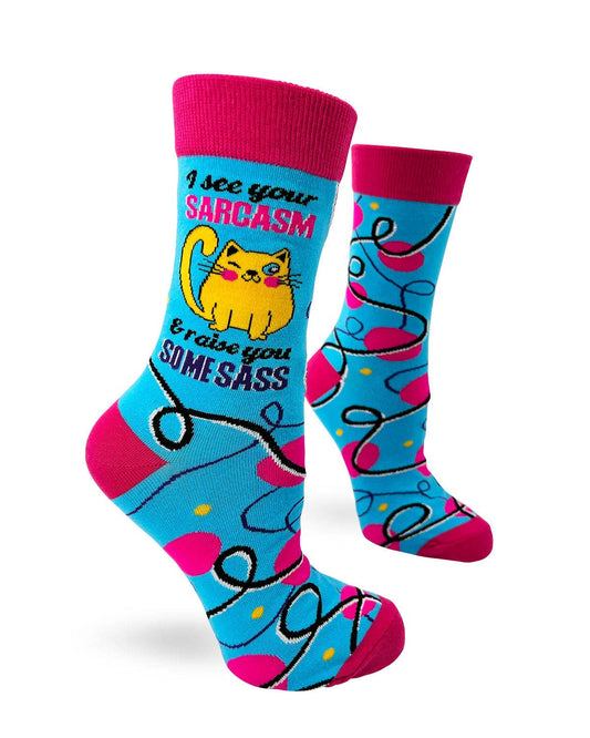 Fabdaz - I See Your Sarcasm & Raise You Some Sass Ladies' Crew Socks