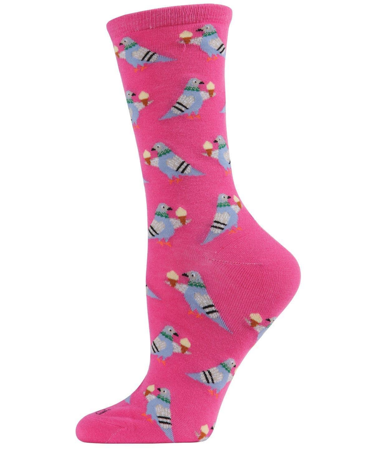 MeMoi Feed the NYC Pigeons Bamboo Crew Socks