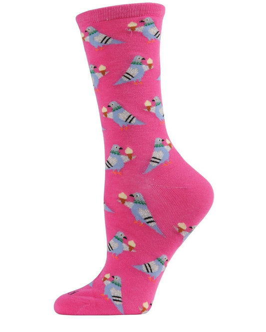 MeMoi Feed the NYC Pigeons Bamboo Crew Socks