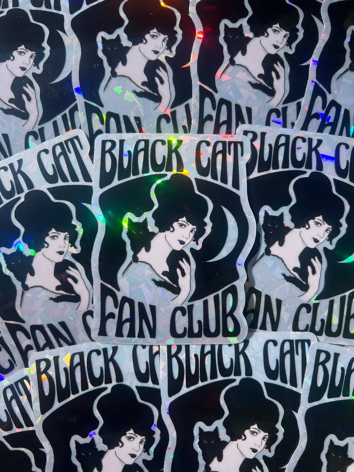 Black Cat Fan Club 3 Inch Holographic Sticker