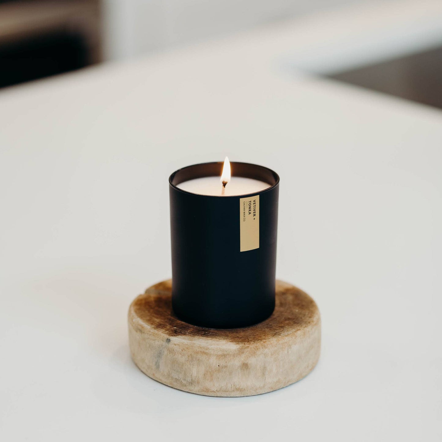 Calyan Wax Co. - Vetiver + Tonka - Matte Black Tumbler Soy Candle