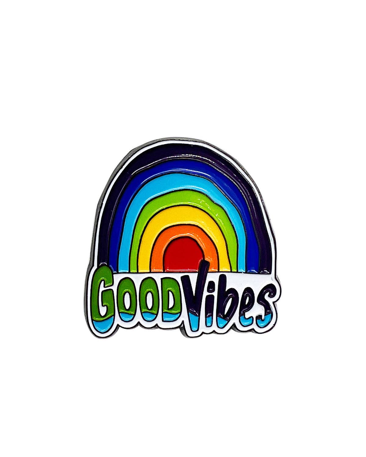 Good Vibes Enamel Pin with Metal Frame