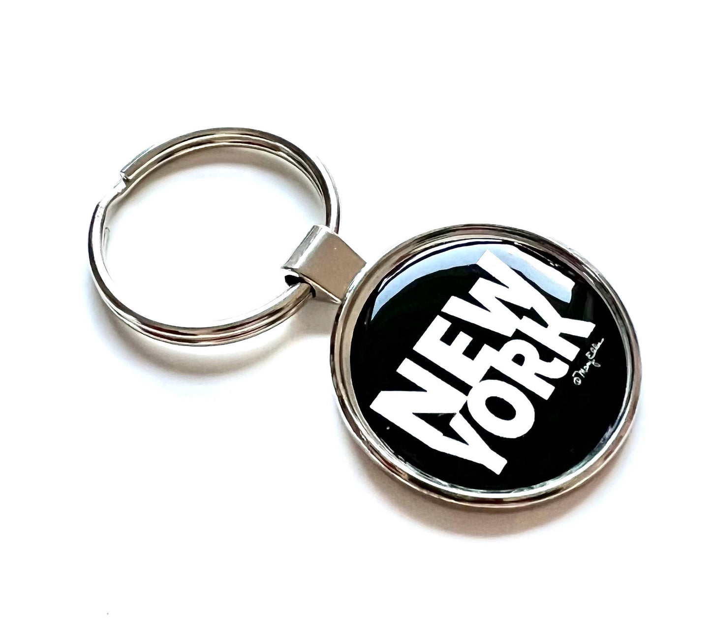 New York Keychain Text Graphic