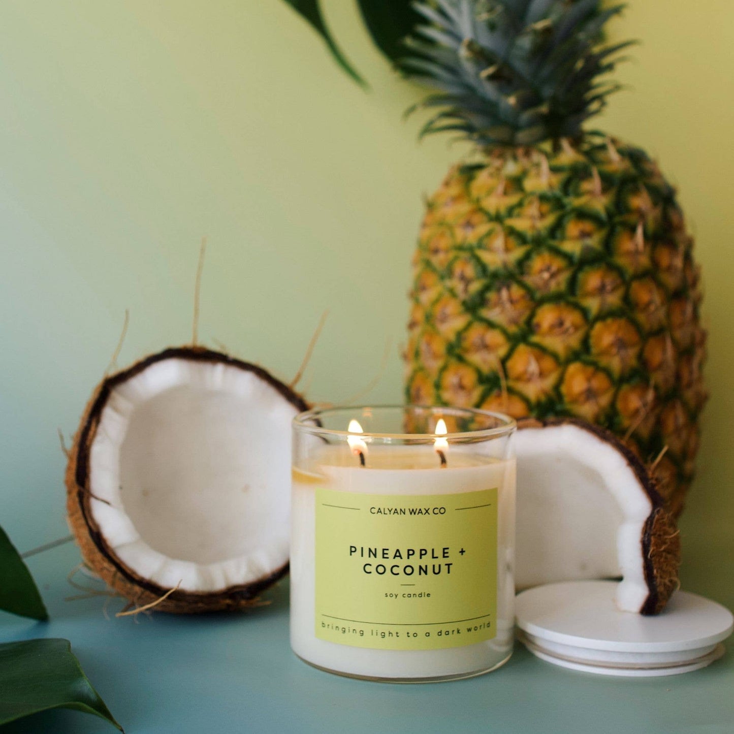Calyan Wax Co. - Pineapple + Coconut - Clear Glass Tumbler Soy Candle
