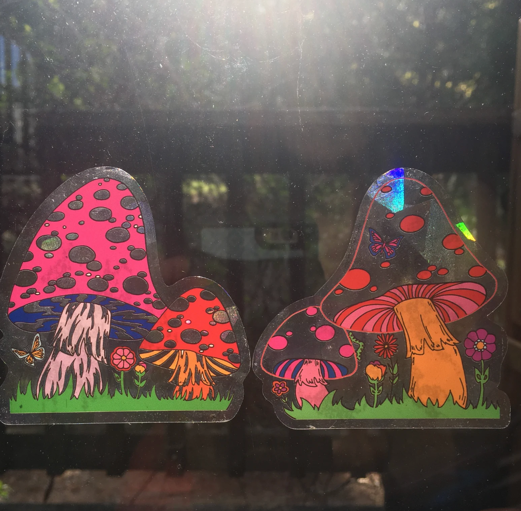Mushroom Suncatchers Sun Catcher Window Sticker Rainbows