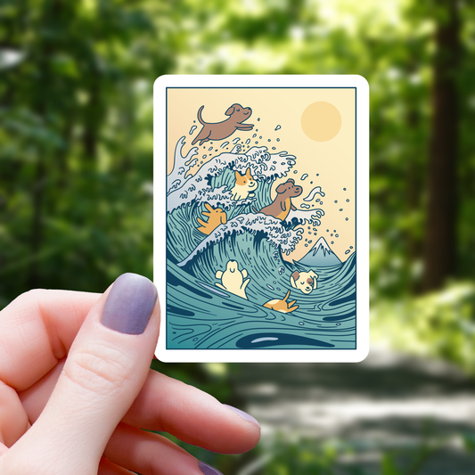 Mimic Gaming Co - Dog Japanese Big Wave Sticker - 3"