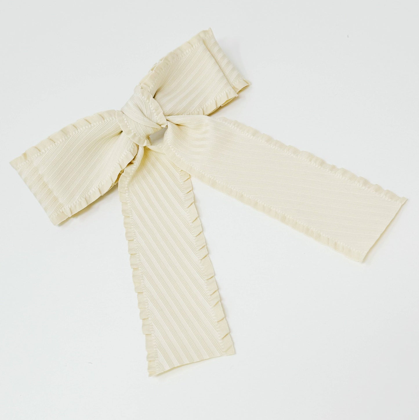 Ellison+Young - Frilled and Textured Doubled Bow Hair Clip