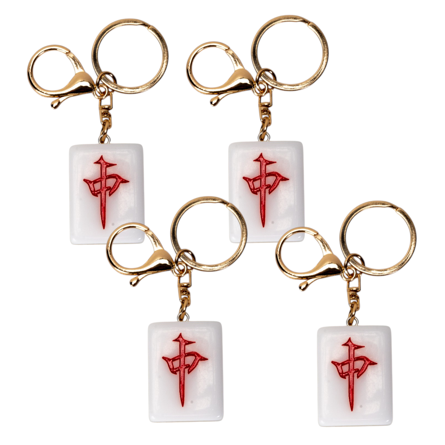 Mahjong Red Tile Keychains (4/60)