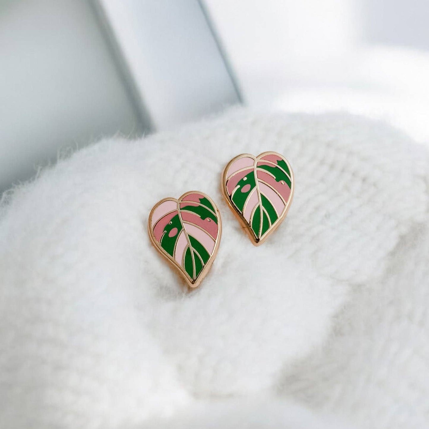 Pink Princess Philodendron Earrings