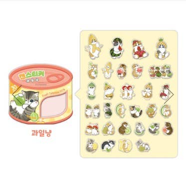 Mofusand Can Jelly 30 Stickers Set  – Shark Cat & Fruit Cat