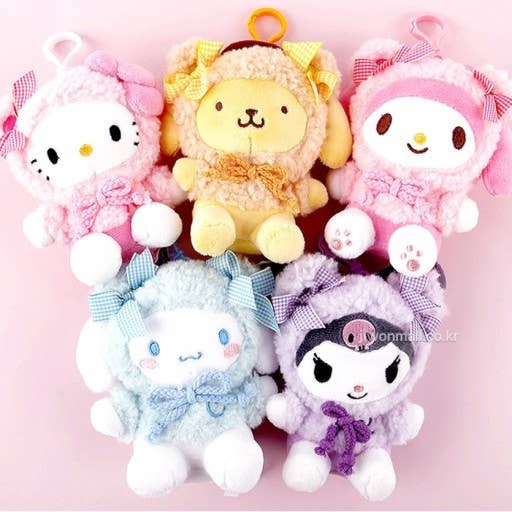 Sanrio Pastel Cozy Fluffy Costume key Ring, Bag Charm