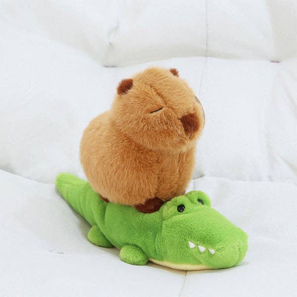 Showcase - Capybara Riding Crocodile Plush Toy