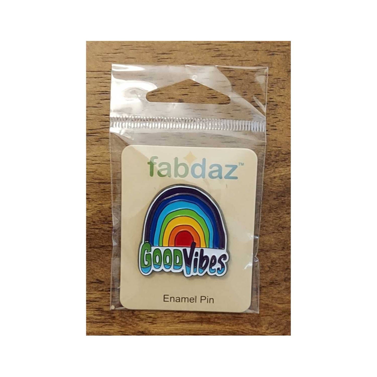 Good Vibes Enamel Pin with Metal Frame