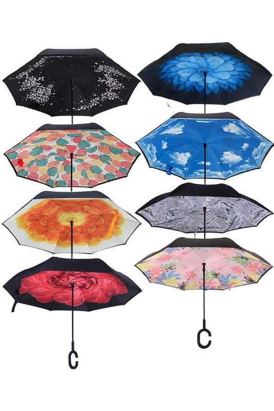 Cap Zone - Various Print Inside-Out Double Canopy Umbrella