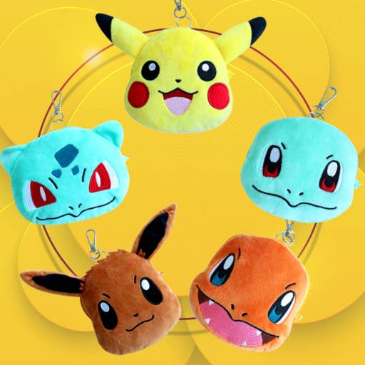 Pokemon  Characters Face Pouch Key ring