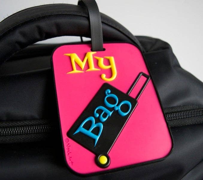 Pink Suitcase Luggage Tag | Unique Bag Tag | Fun Luggage Tag