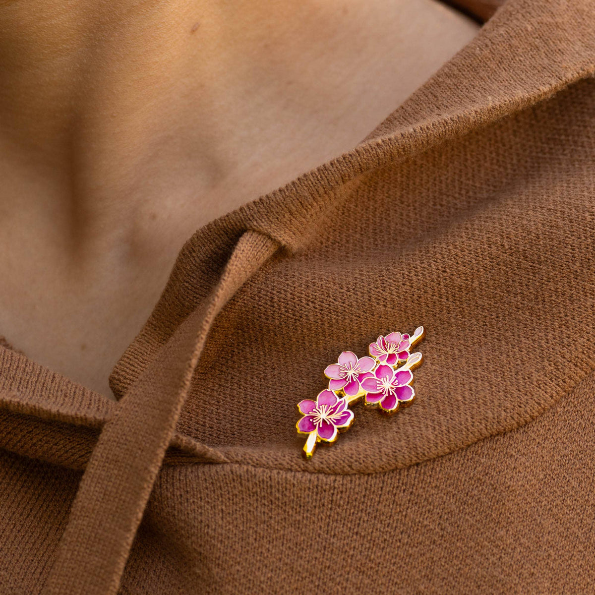 Japanese Cherry Blossom Pin, Cherry Blossom Jewelry Floral
