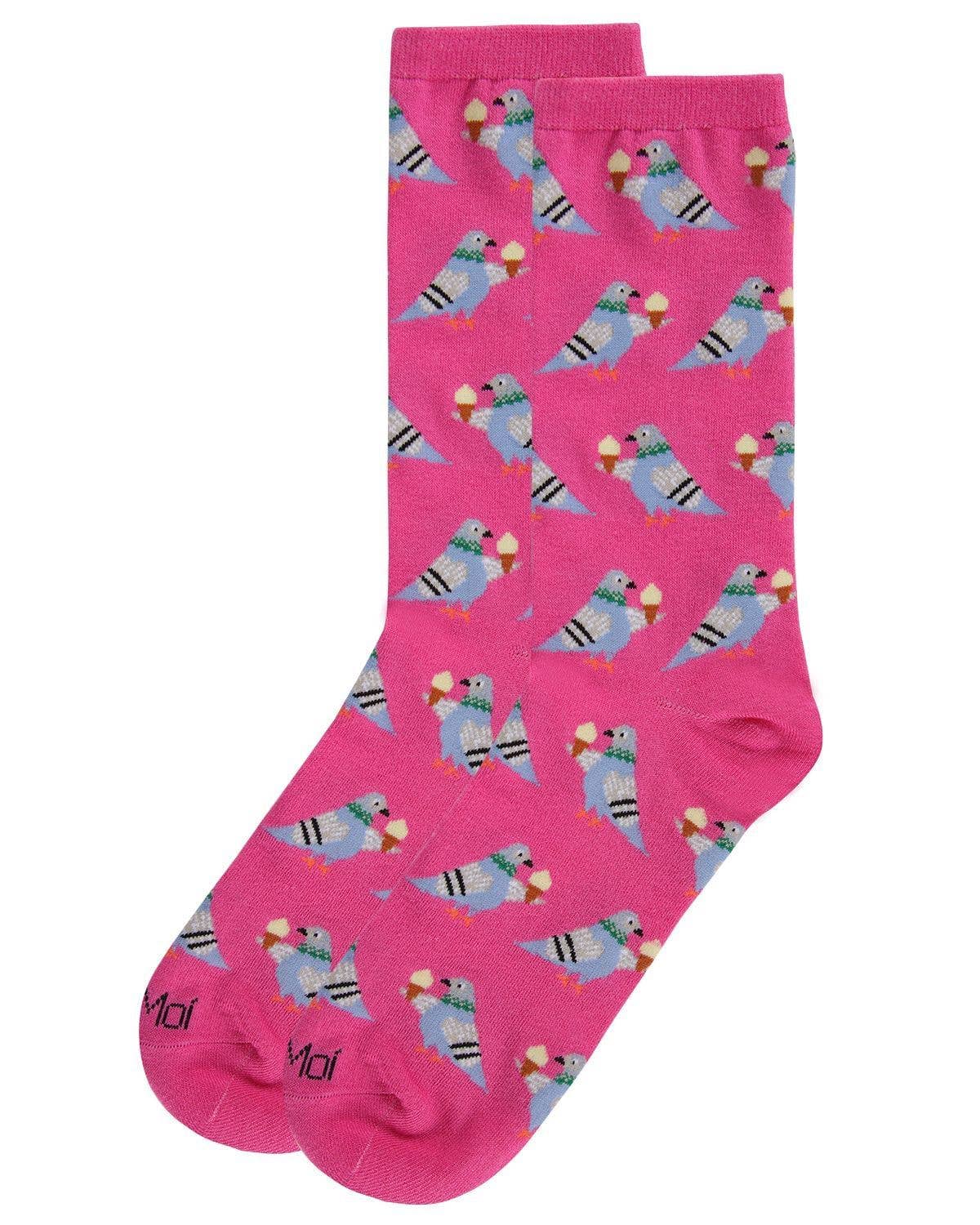 MeMoi Feed the NYC Pigeons Bamboo Crew Socks